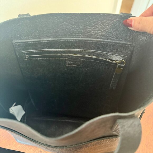 Madewell Black Leather Tote Bag - Picture 5 of 7